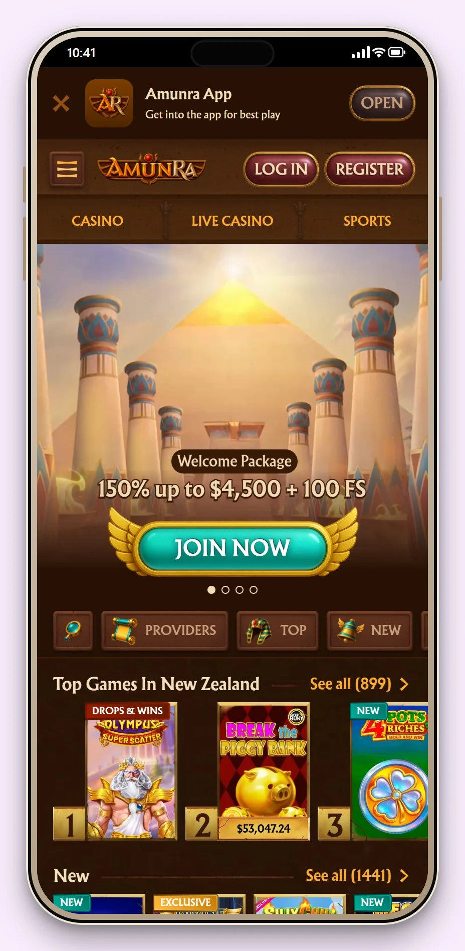 casino mga: AmunRa on a phone, the mobile lobby