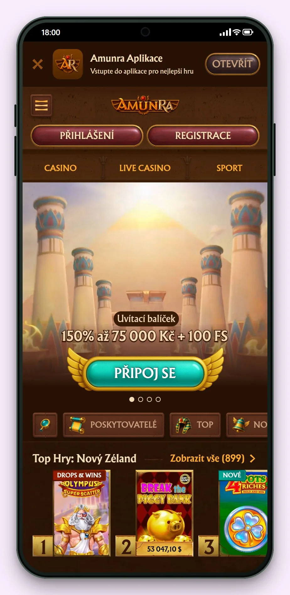 casino malta: AmunRa v mobilu, lobby kasina