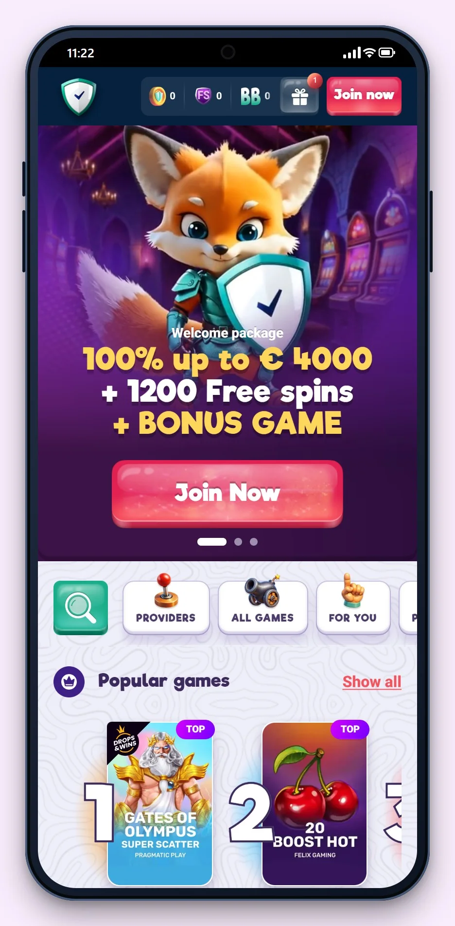 mga online casino: SafeCasino på mobilen, lobbyen