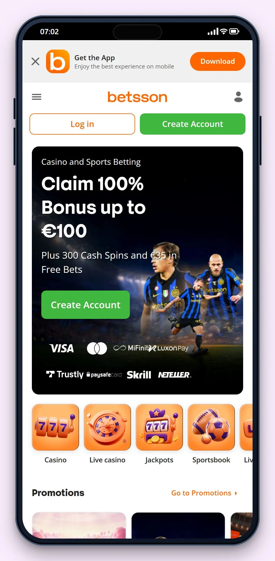 best online casinos malta: Betsson στο κινητό, το λόμπι