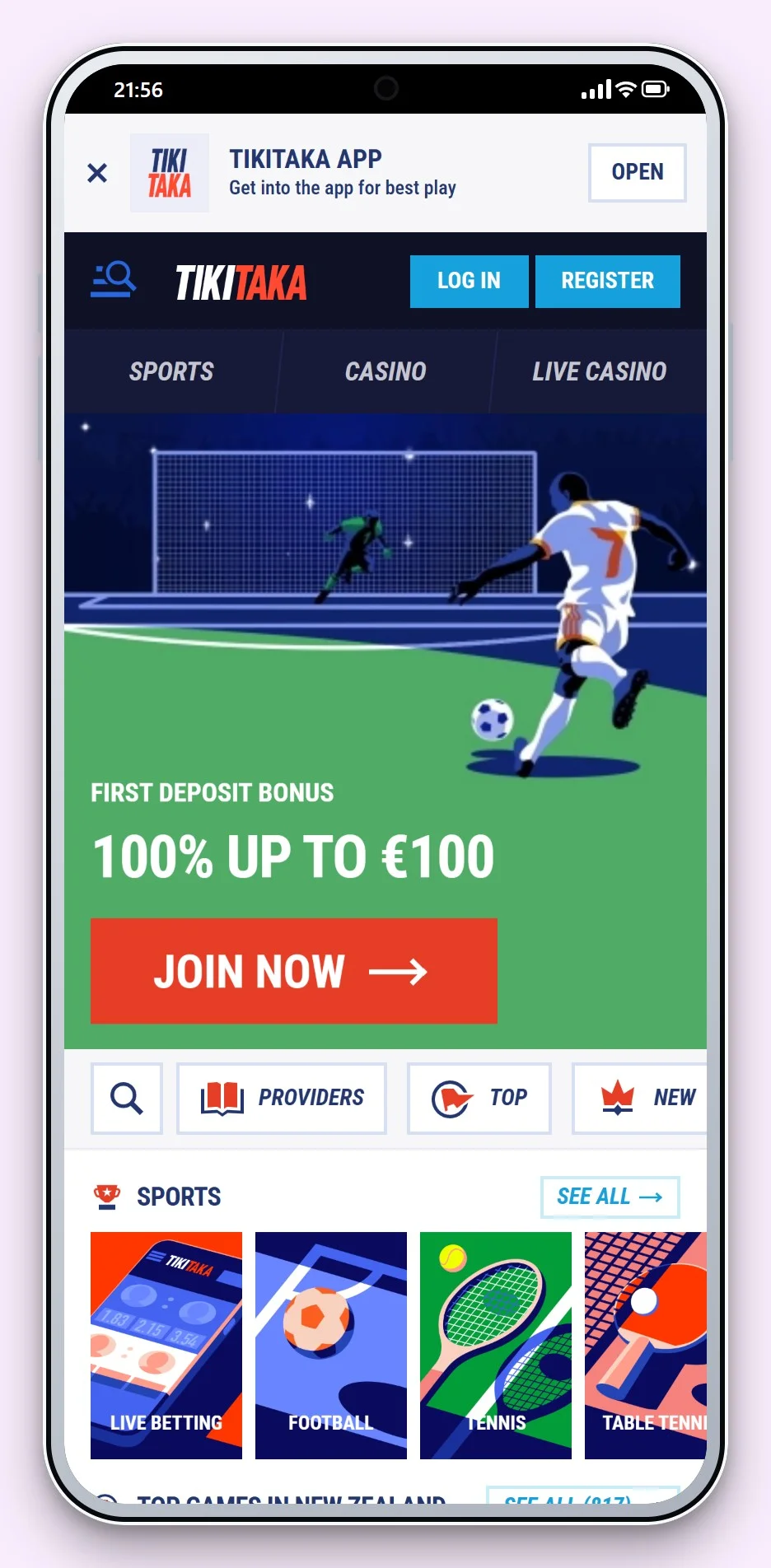 malta online casino: TikiTaka on a phone, the mobile lobby